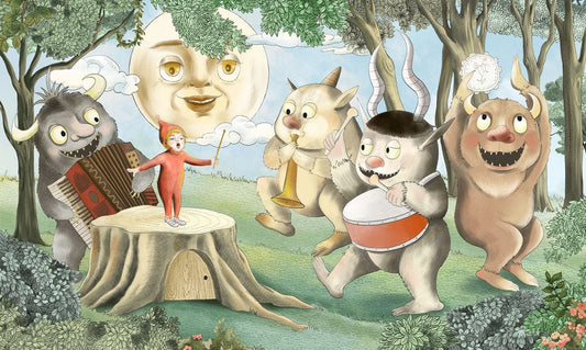 Whimsical Forest Creature Kids Mural Wallpaper