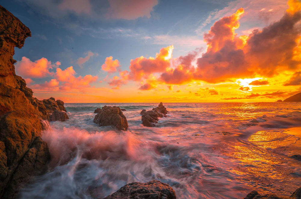 Sunset Seascape Vibrant Wall Mural