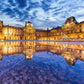 golden Louvre with its reflection in water customzied wallpaper