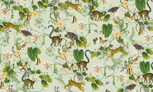 Animals In Plant Vine Wallpaper Mural