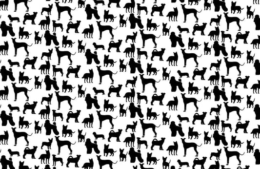 Mang dog wall murals wallpaper in black silhouette