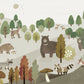 cartoon animal design wall mural art