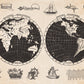 Wallpaper Mural for Home Decoration Featuring a Navigable World Map