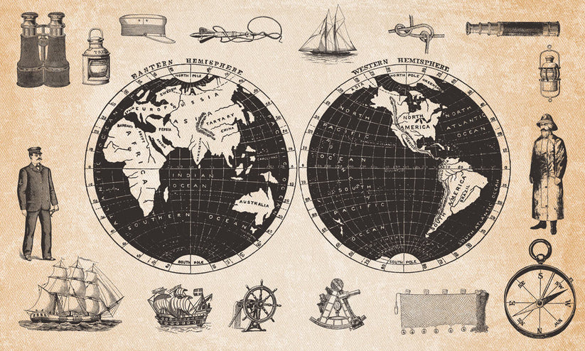 Vintage Nautical Explorer Maps and Instruments Wallpaper | Ever ...