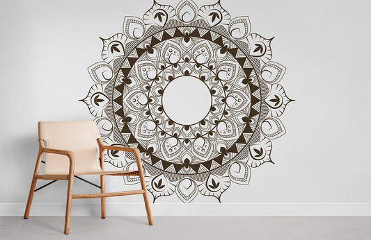 white house wall murals with Mandala patterns