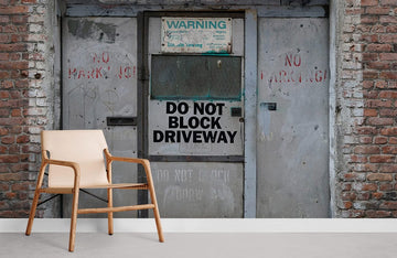 Urban Chic Concrete Door Wall Mural