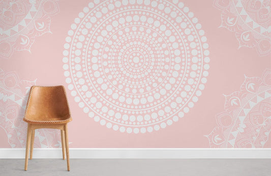 pink and white polka dot wallpaper for the home