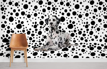 Playful Dalmatian Spots Pattern Mural Wallpaper