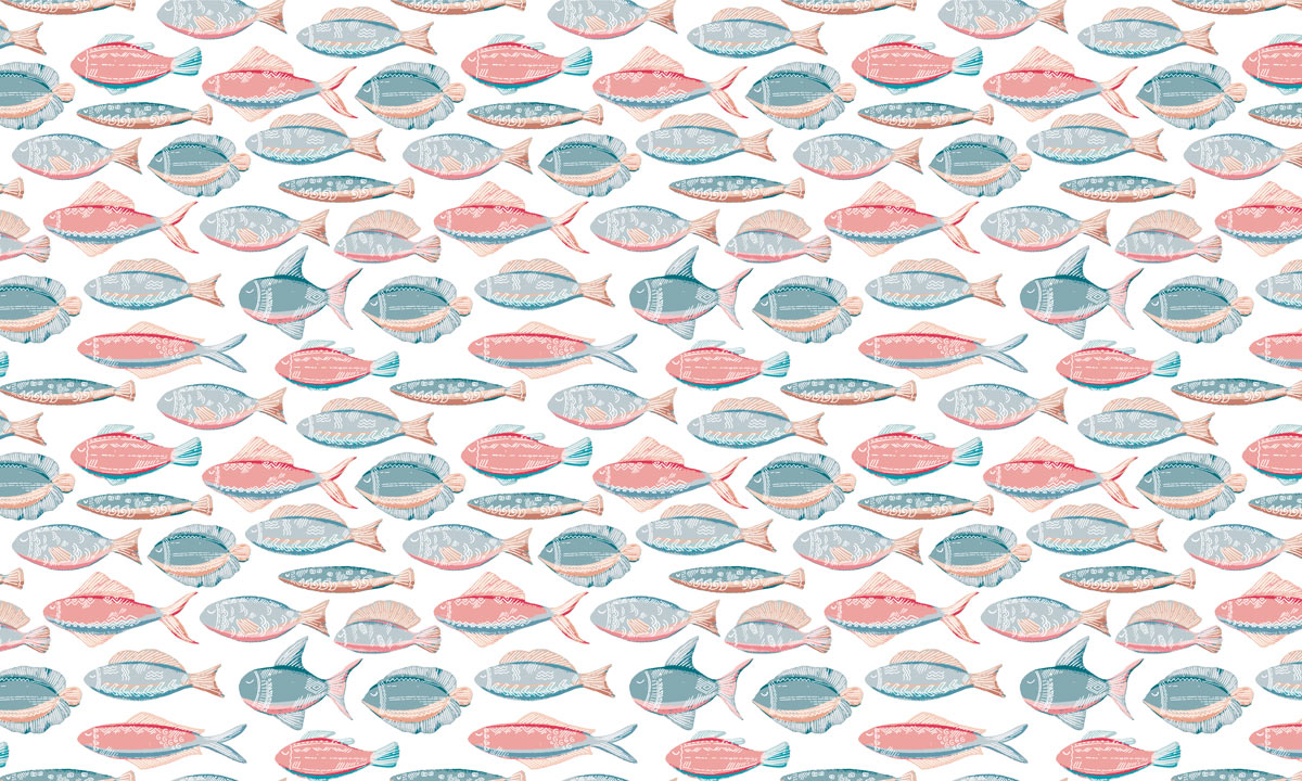 Wallpaper Mural of Flounder Fish from the Ocean to Decorate Your Home