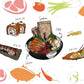 Wallpaper Mural with Seafood and Sushi for Home Decoration