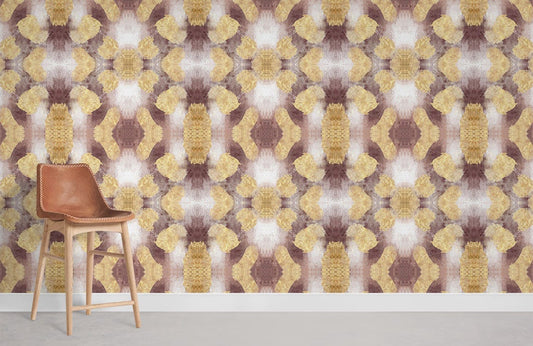 Geometric Abstract Gold Pattern Mural Wallpaper