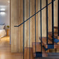 vertical wood impression wall murals for hallways in wood's natural color