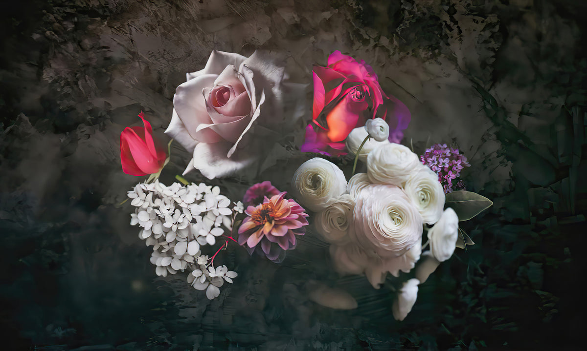 Elegant Floral Bouquet Designer Mural Wallpaper