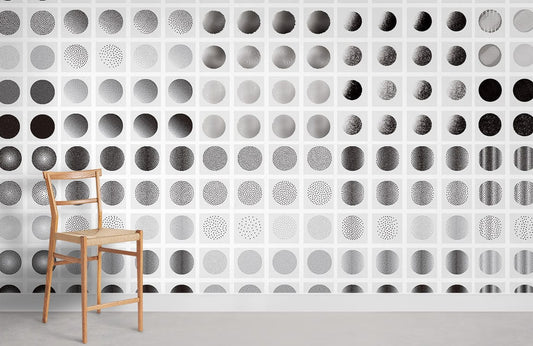 Modern Geometric Moon Phases Wallpaper for Wall