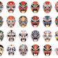 Wallpaper mural with an opera mask pattern, suitable for use in home decor