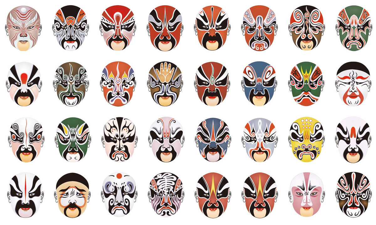 Colorful Traditional Chinese Opera Mural Wallpaper