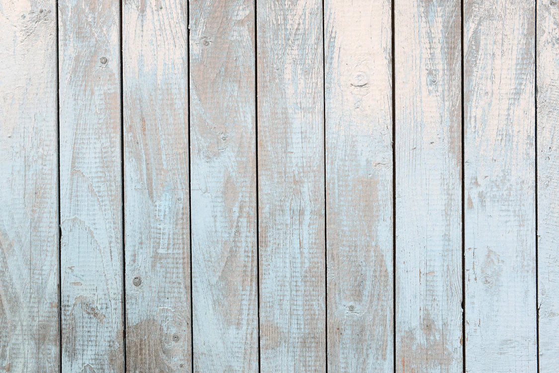 Rustic Blue Wooden Panel Mural Wallpaper