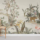 wall murals depicting a natural woodland in neutral tones