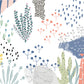 Wallpaper mural with a cartoon plant pattern, perfect for decorating your home.