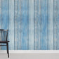 wall murals with a fading blue wood texture