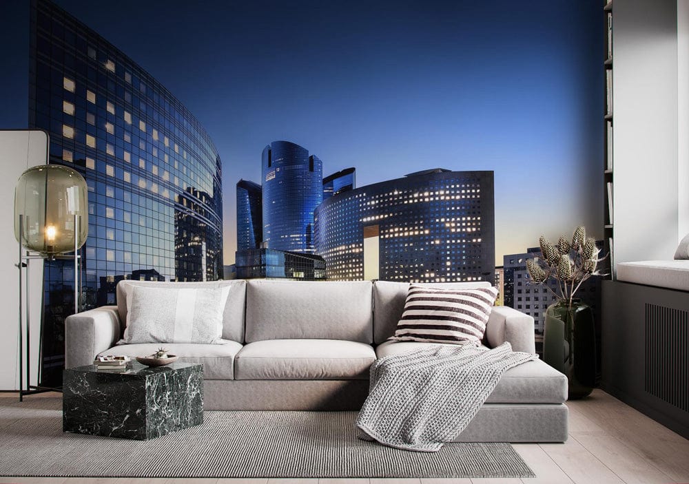 cityscape of busy Paris wallpaper decoration for living room