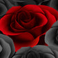 Mural wallpaper design featuring a dark large rose for use in home decor