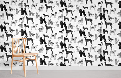 a variety of canines remain steadfast in these home decor wall paintings