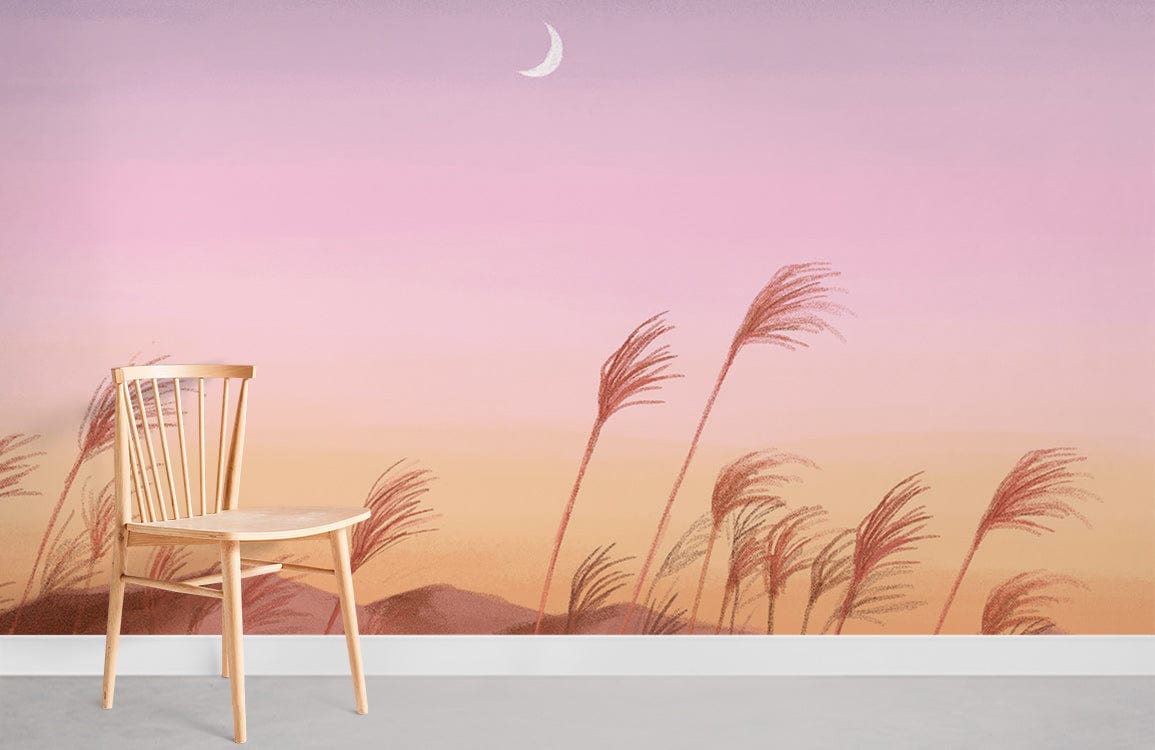 Decorated with Pink Sunset Wallpaper Mural