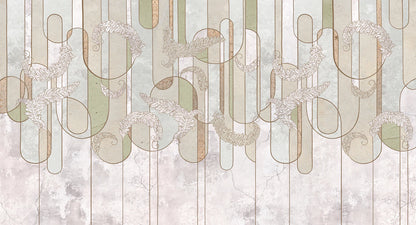 Abstract Wall Mural with Straight Leaves, Perfect for Decorating Your Home