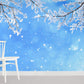 dancing snow from frozen branches mural art for home