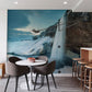 cool blue iceberg landscape with waterfall dining space mural decoration