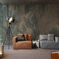 Living room wall paintings with a shaky stone effect