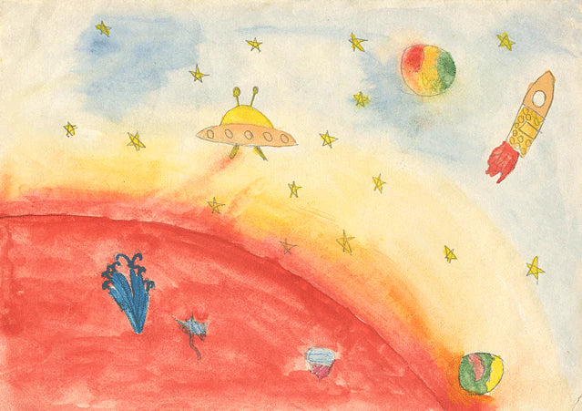 Colorful Space Adventure Kids Wall Mural Wallpaper