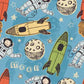 wallpaper featuring cartoon astronauts in the void of space