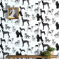 A nice design of motionless dogs as a wall mural for a corridor