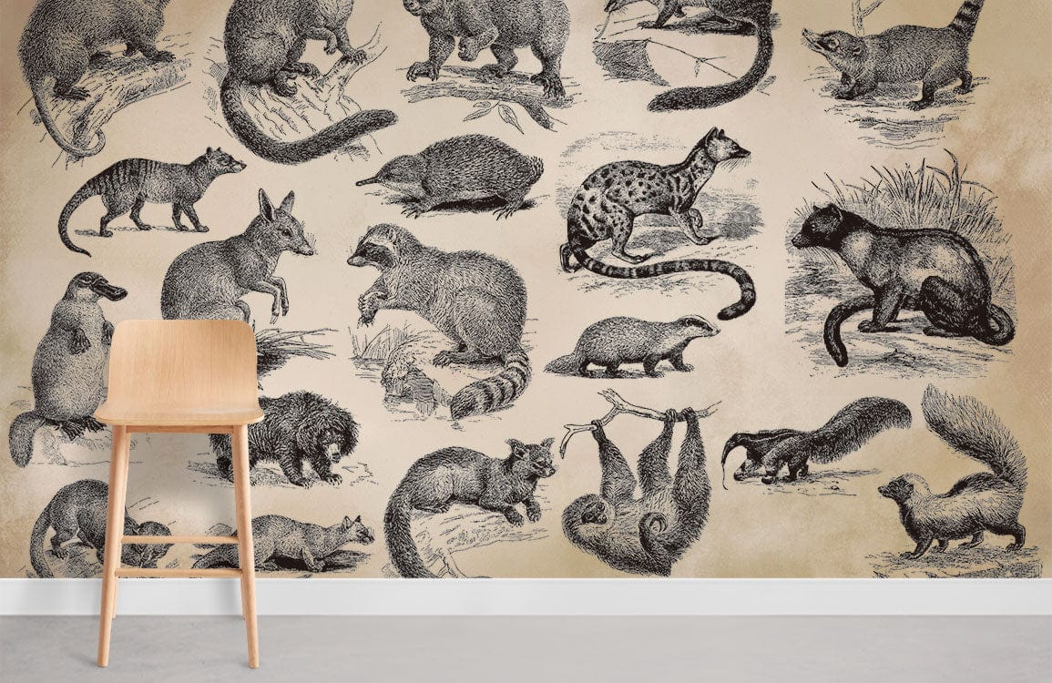 Wild Animals Wall Mural For Room