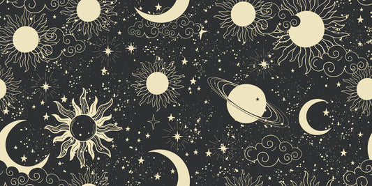 Wallpaper Mural of Dark Space with Planets and Solar System for Home Decoration