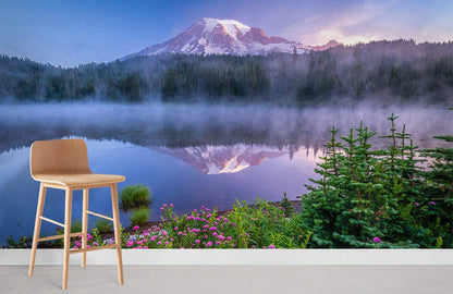 quiet lake snowy mountain wallpaper for rome