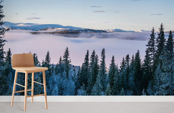 Papier Peint Panoramique Vue de Sommet sur la Montagne