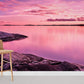 dreamy pink lake wallpaer mural design for room