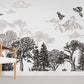 Mountains & Trees Sketch Wall Mural For Room