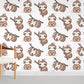 a repeating pattern of brown sloth baby wall murals for the home