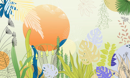 Vitality Plant Wallpaper Mural for Interior Design of Homes.