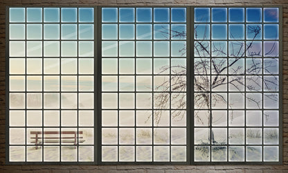 Window Mural Wallpaper in the Desert for Home Decoration