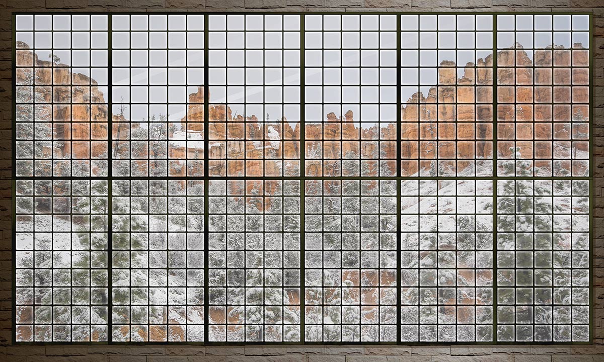 Rustikale Schneebedeckte Bergansicht Wandtapete