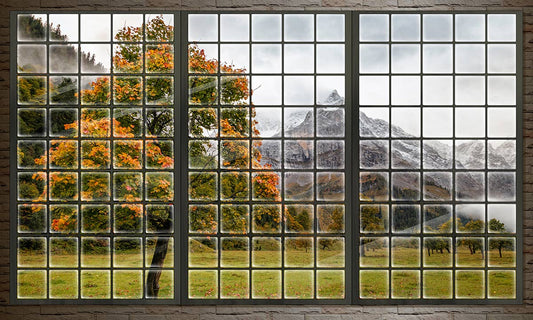 Home Decoration Window Trees Wallpaper Mural for Use in