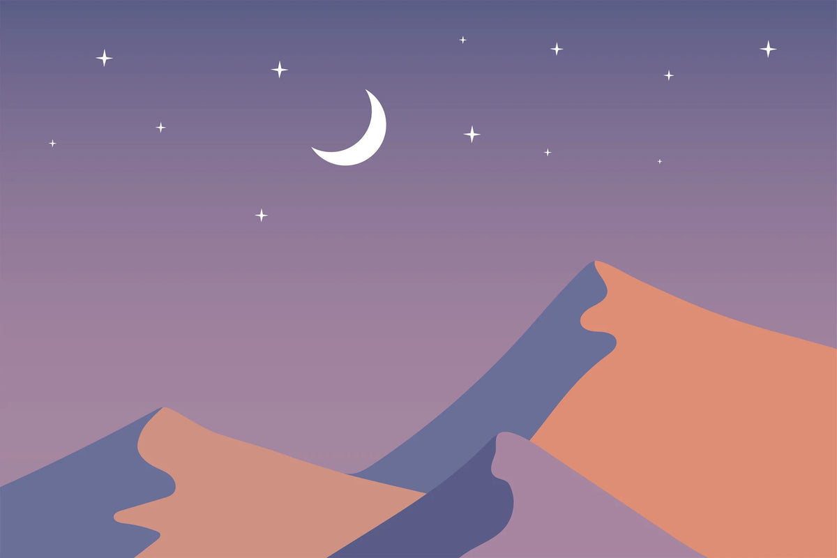 Modern Abstract Mountain Night Mural Wallpaper
