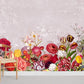 Garden wall murals for the house feature a variety of beautiful flowers in the corner.