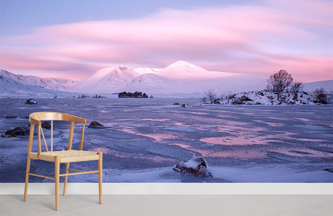 mountains and plains covered by snow wallpaper for home