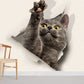 Cute paper wall murals with a streching cat for your house
